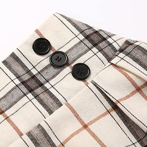 High Waist Aline Pleated Plaid Skirt for Women