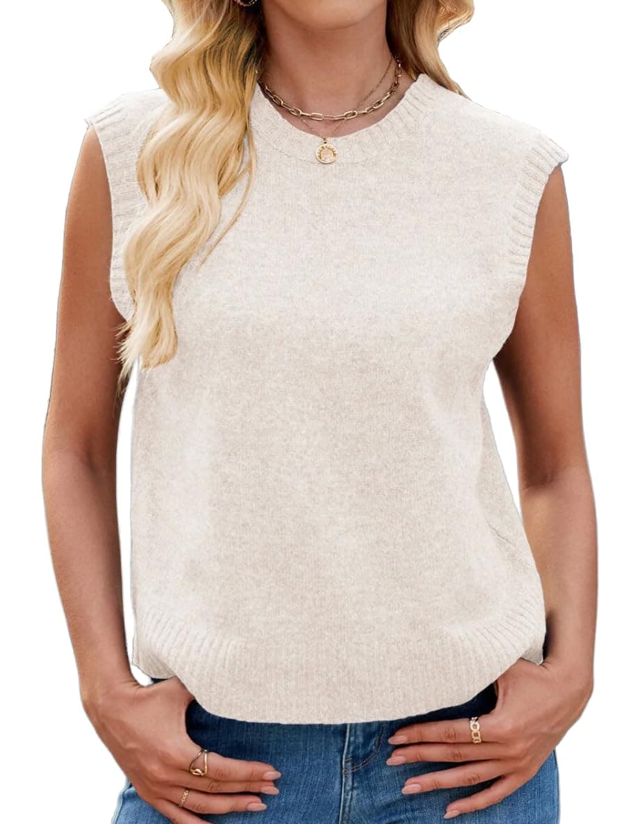 IDEALSANXUN Women's Lightweight Knit Sweater Vest Crop Top Bow Tie Casual