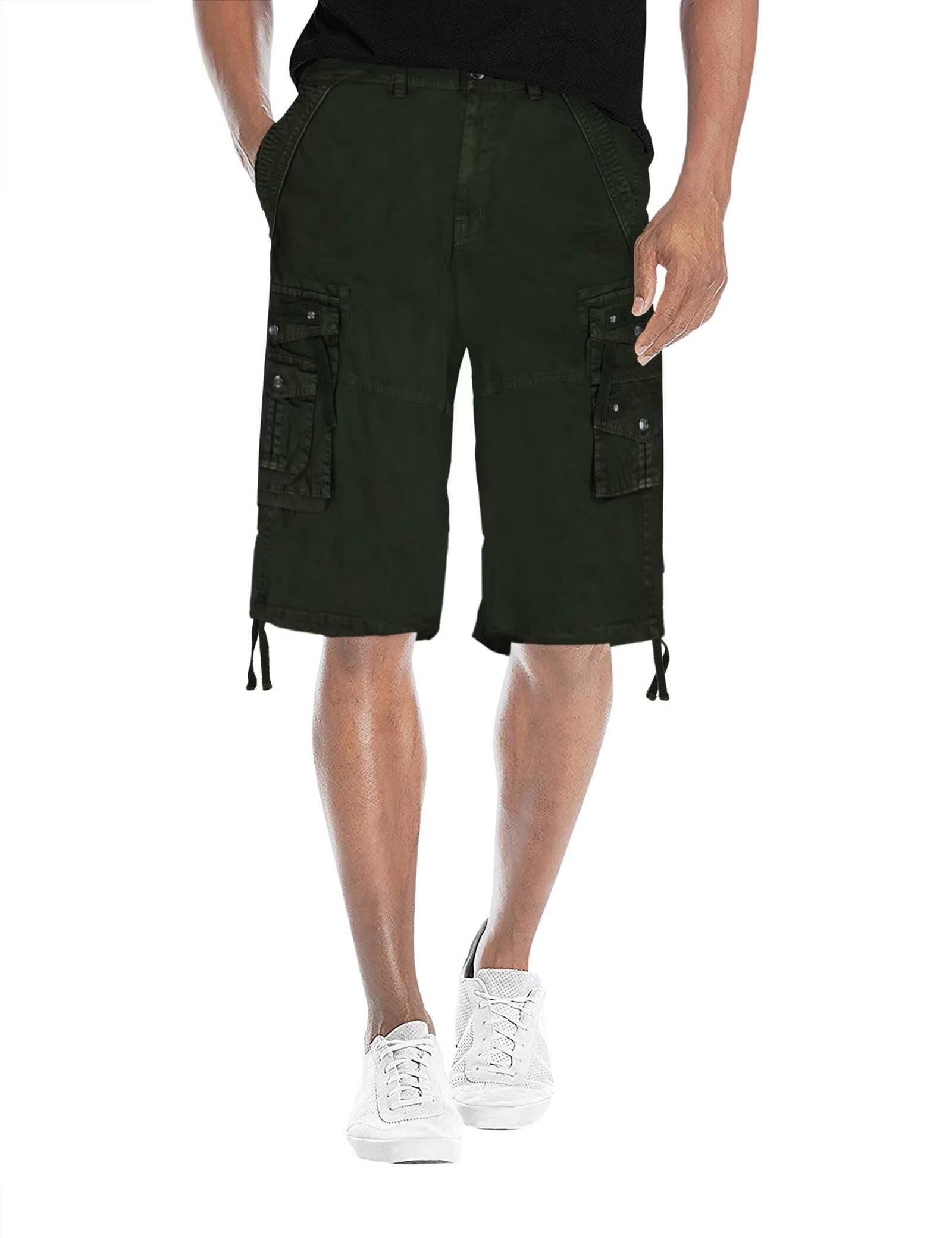 FAIRFAX Ethanol Fried-Denim Mens Belted Cargo Shorts