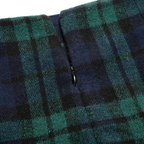 Womens Plaid Wool Pencil Skirt for Fall and Winter
