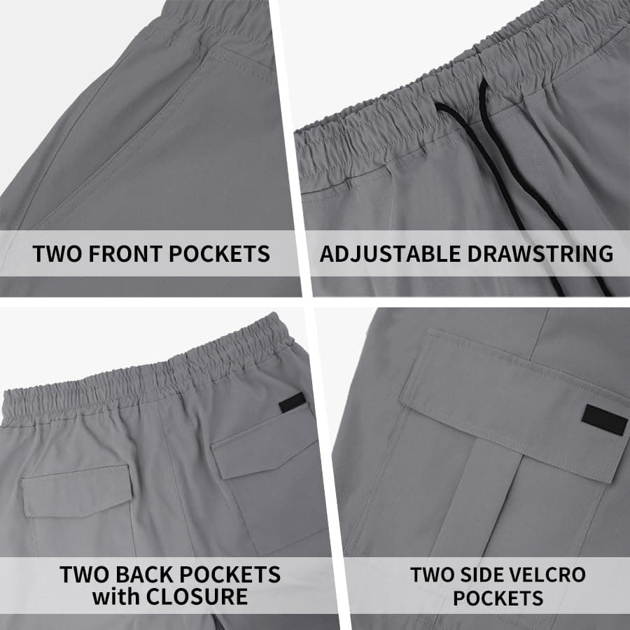 PIDOGYM Men's Waterproof Casual Cargo Shorts with 6 Pockets