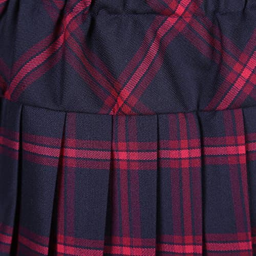 Urban CoCo Women's Elastic Waisted Tartan Pleated School Skirt