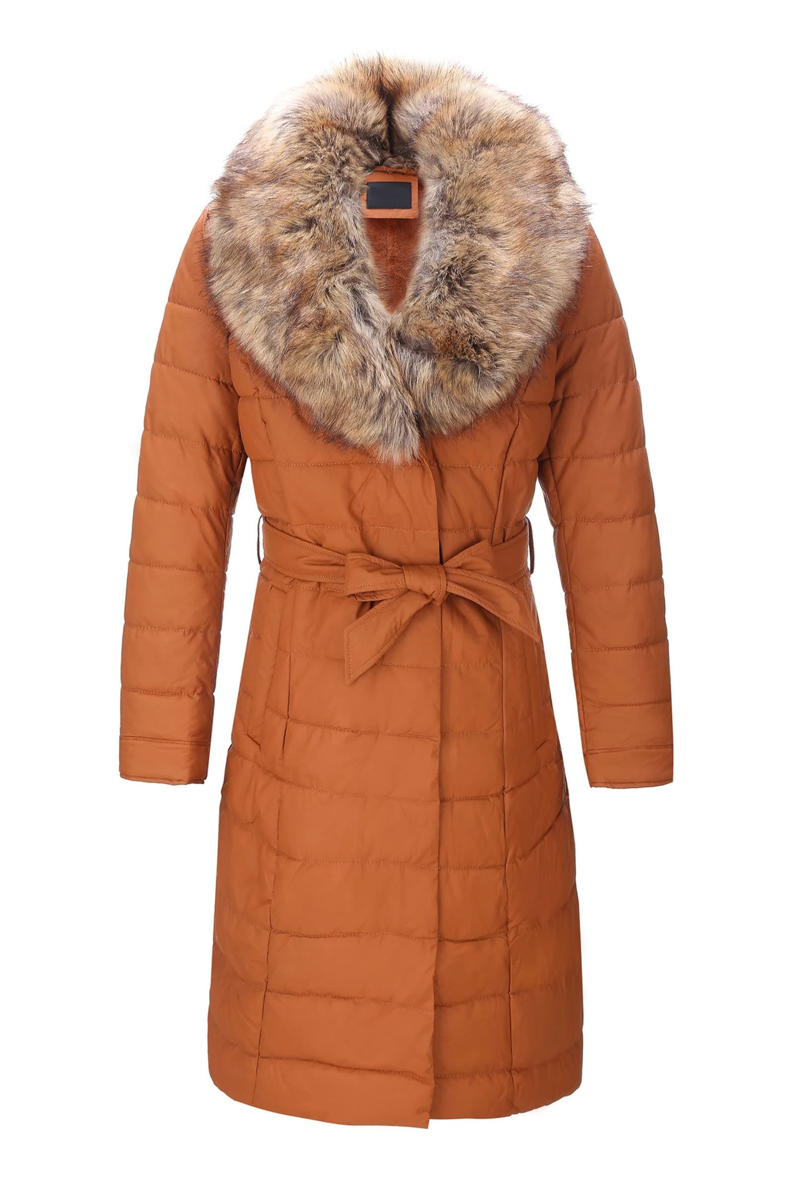 Bellivera Women's Winter Puffer Jacket with Removable Fur Collar