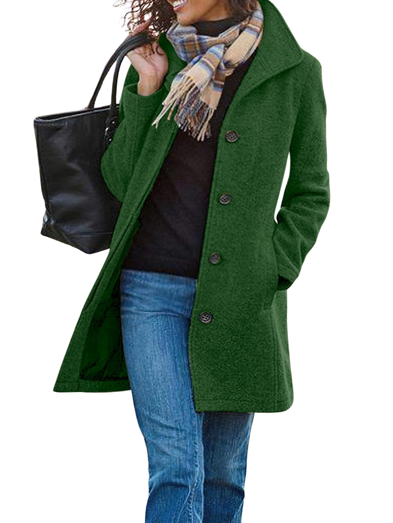 ChouDayou Women's Winter Wool Blend Pea Coat