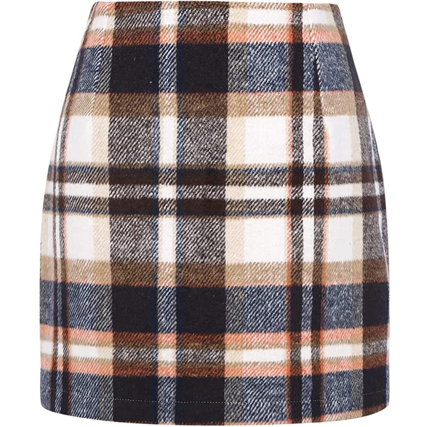 Arssm Women's High Waist Casual Plaid Bodycon Pencil Mini Skirt