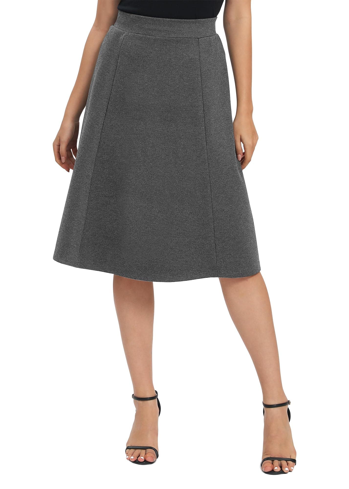 Urban CoCo Women's Elastic Flare Midi Skirt