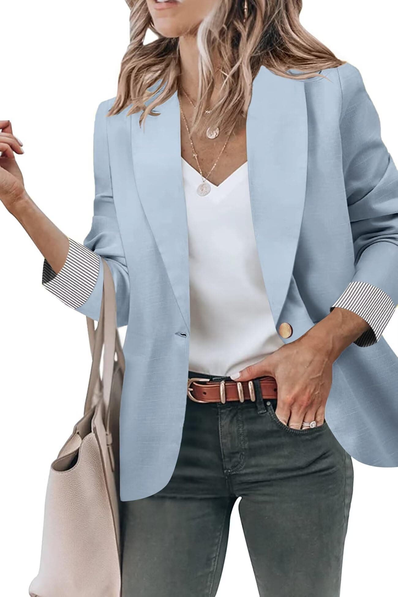 Women's Open Front Blazer Jackets with Pockets