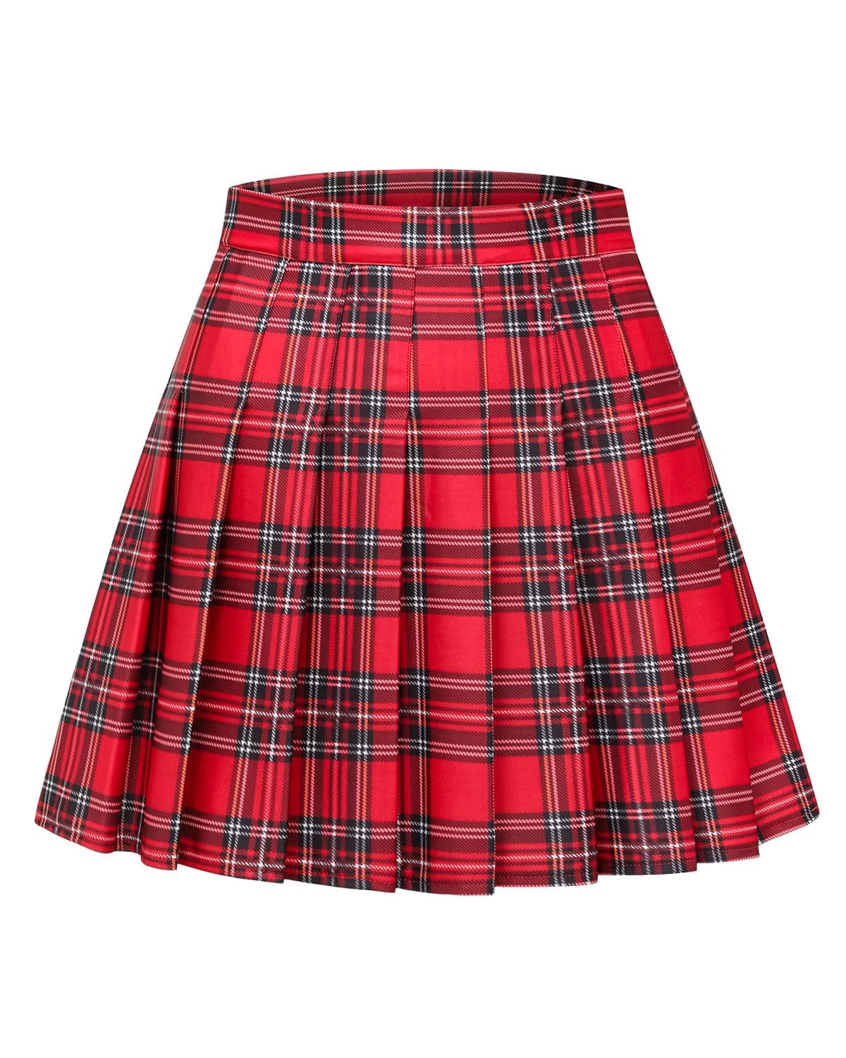 Shestellar Women's Comfortable High-Waist Pleated Mini Skirt