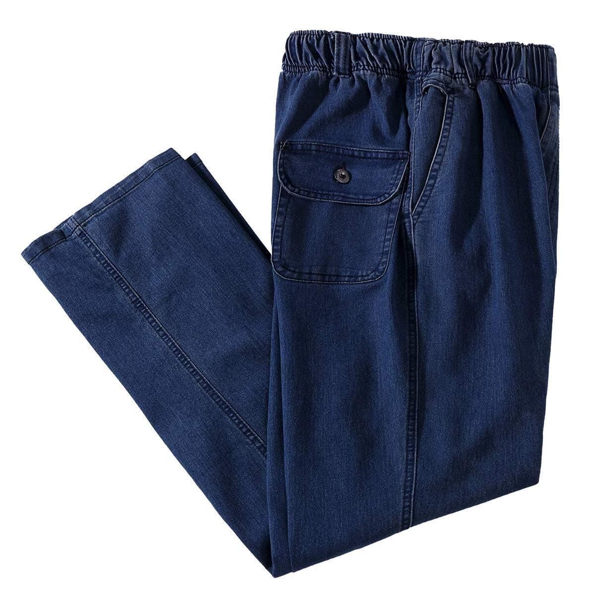 Men's Elastic Waist Casual Loose Fit Denim Jeans