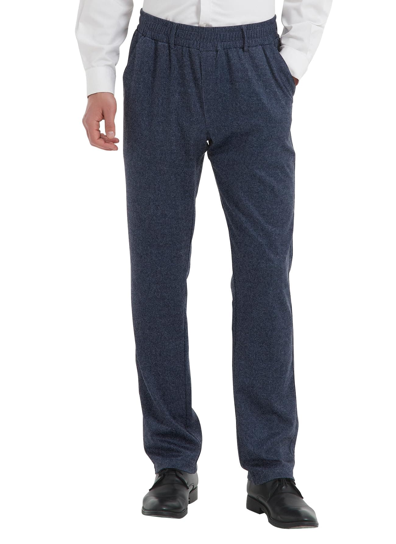 Elastic Waist Jeans for Senior Men with Zipper Fly