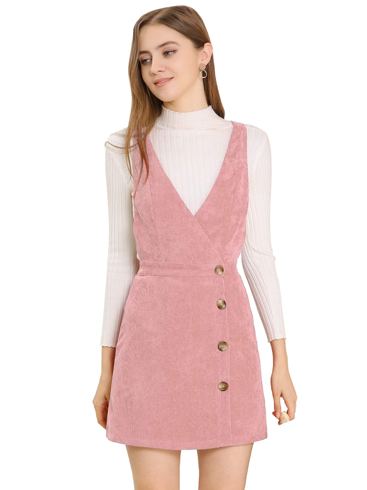 Allegra K Women's Mini Vintage A-Line Bib ChristmasOverall Pinafore Dress