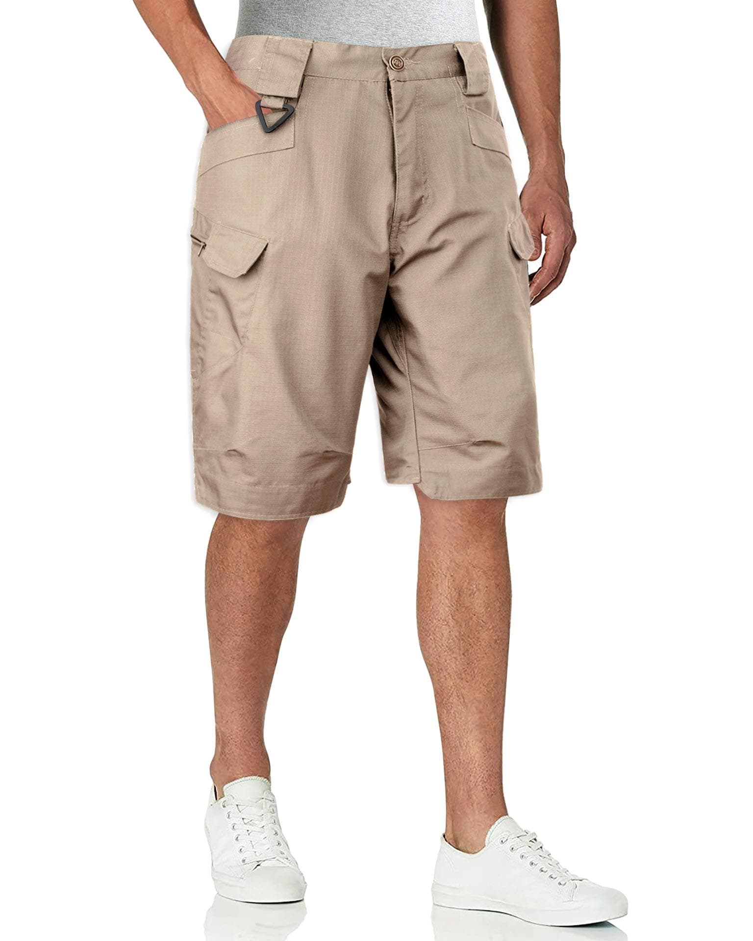 Alimen's Gentle Men's Outdoor Cargo Shorts Elastic Waist Multi-Pocket Tactical