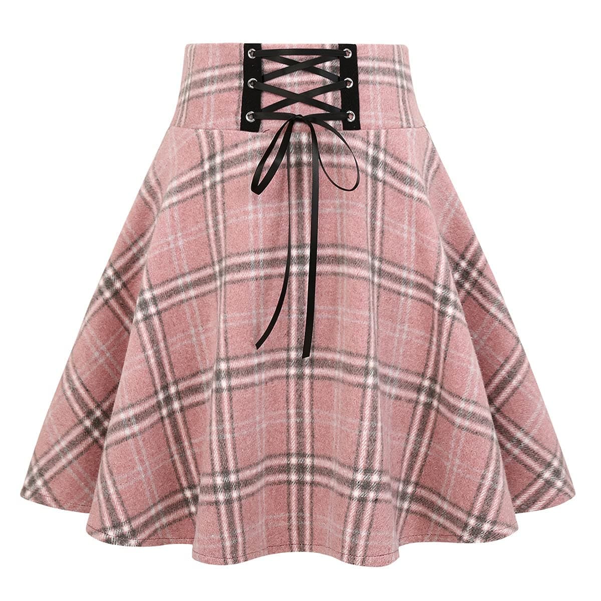Wool Plaid Mini Gothic Skirts for Women