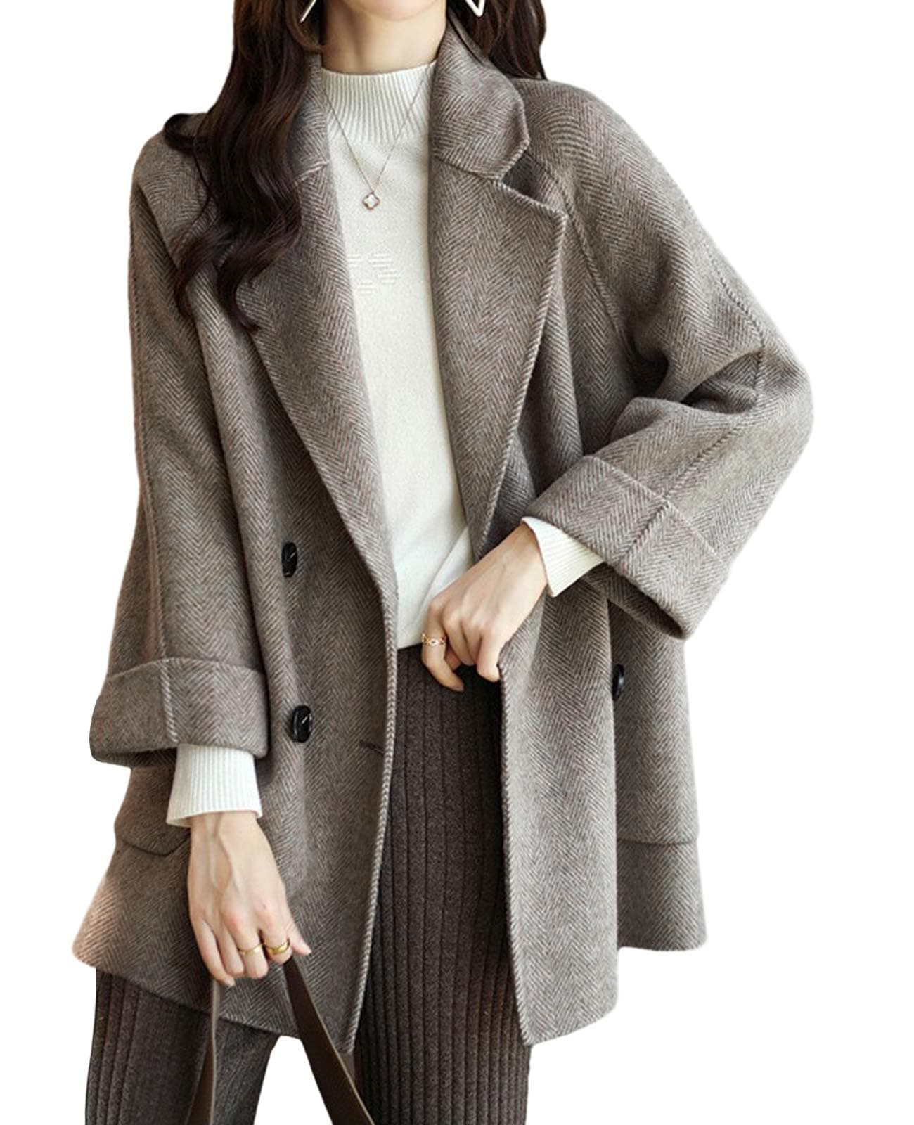 CHARTOU Women's Wool Peacoat Jacket for Winter