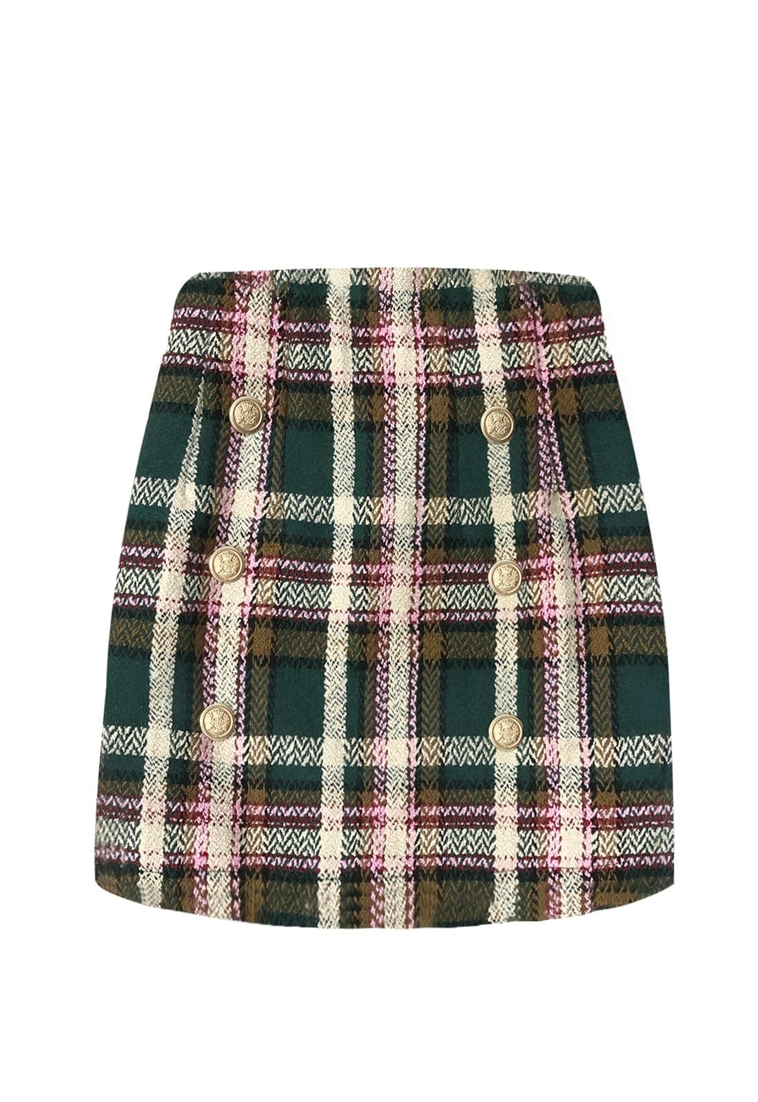 HERBATOMIA Women's Vintage Plaid Mini Pencil Skirt with High Waist Zipper
