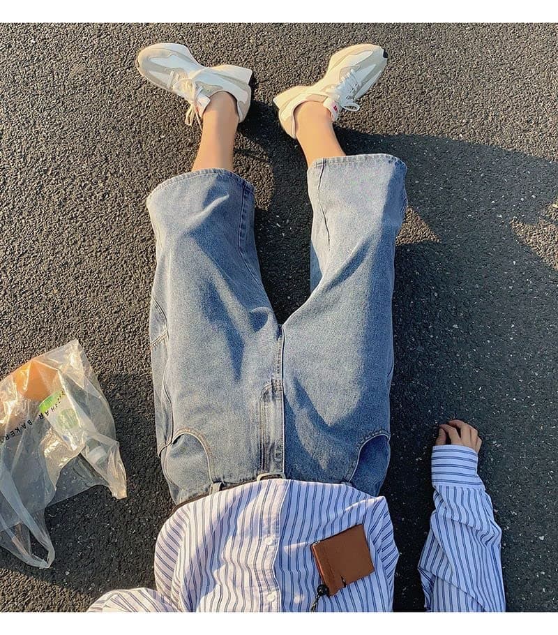 POHADON Y2K Aesthetic Baggy Jeans Shorts Vintage Grunge Streetwear Unisex