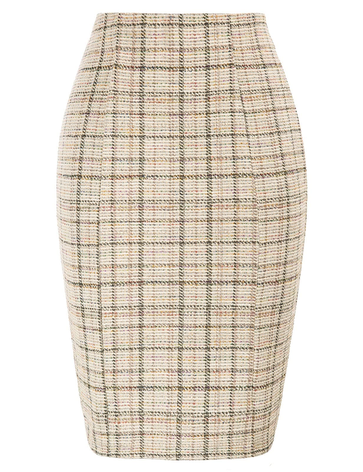 KKate Kasin Women's Elastic Waist Stretch Tweed Pencil Skirt