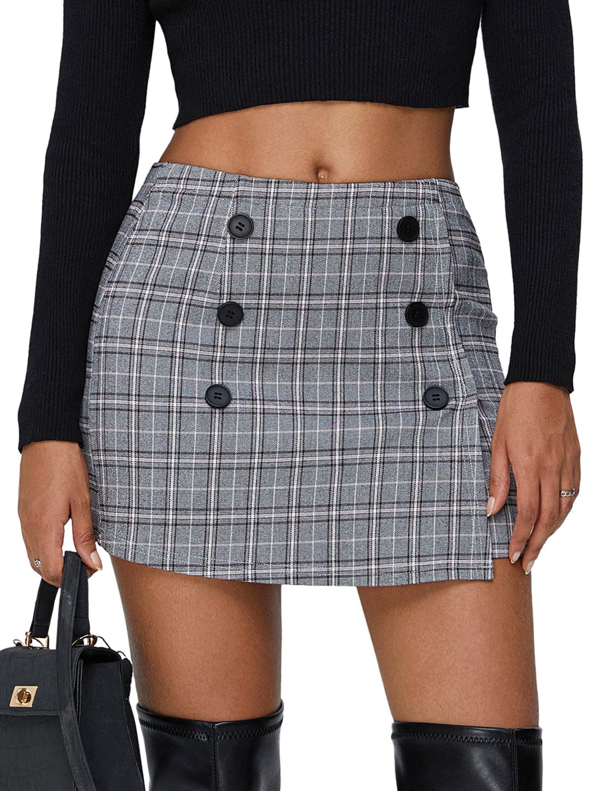 Plaid Bodycon Mini Skirts for Women: Trendy Winter Y2K Fashion