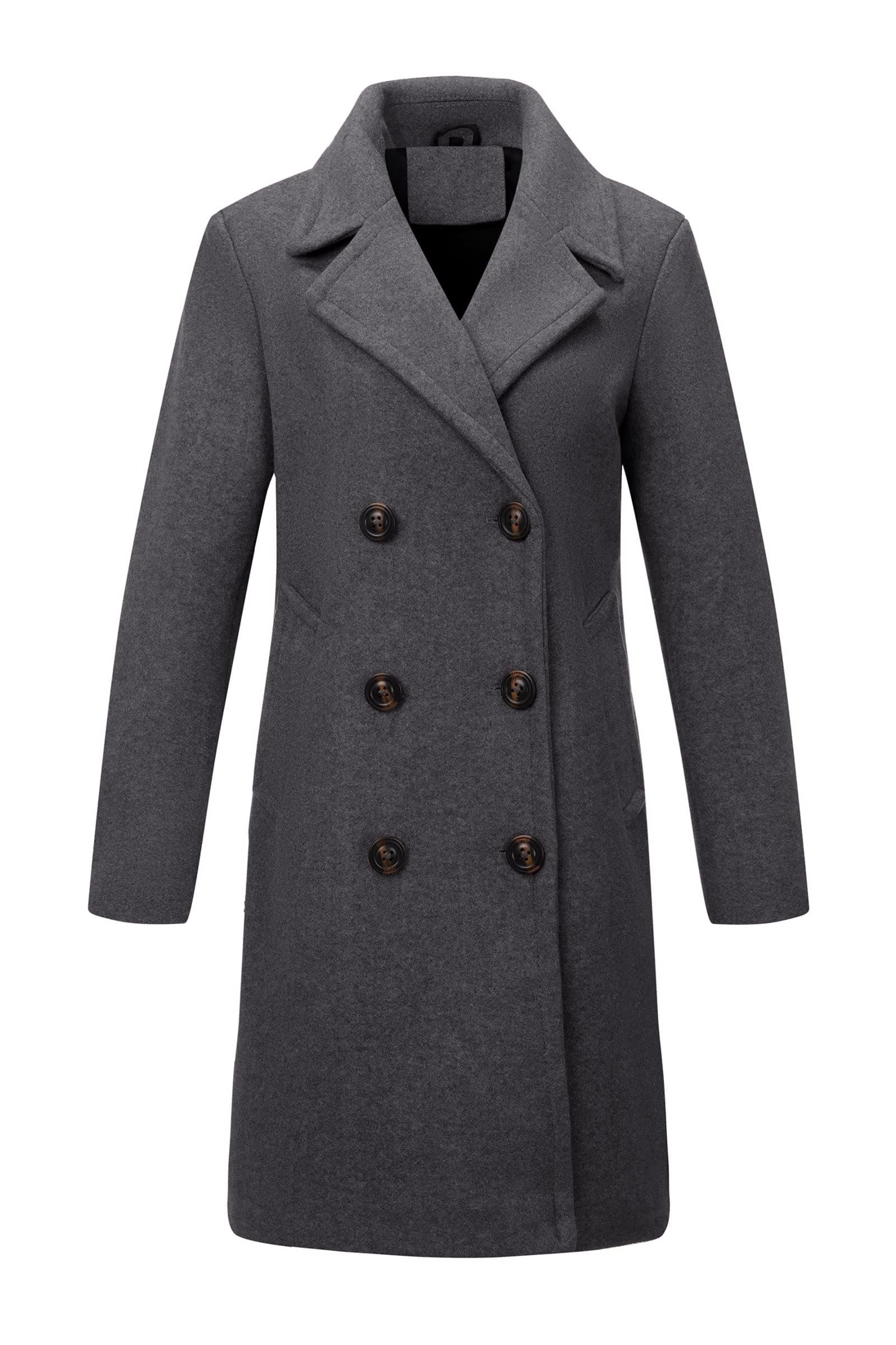 Bellivera Women's Wool Blend Winter Trench Coat