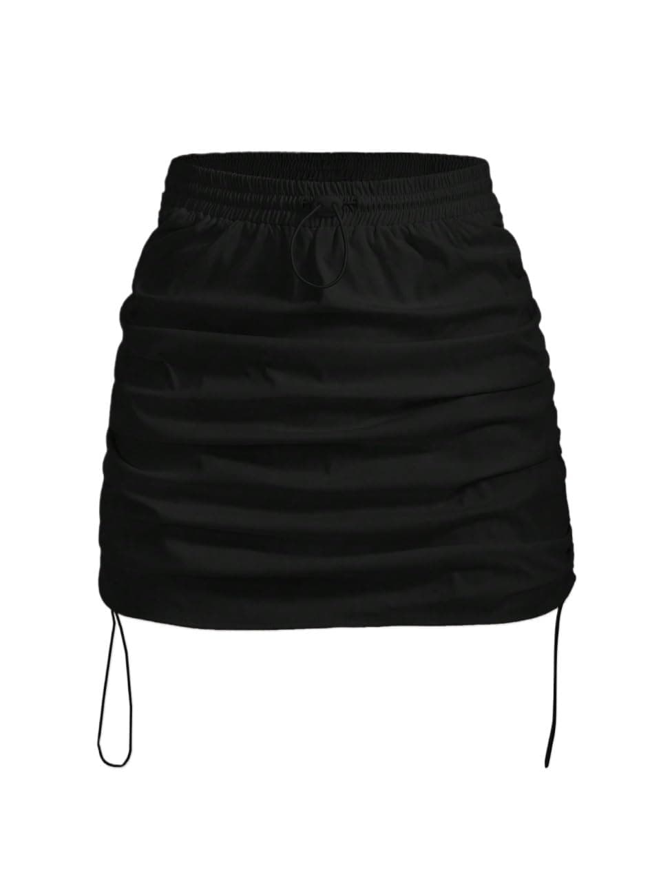 ELDINA Women's Black Mini Skirt Casual Style for Summer 2024