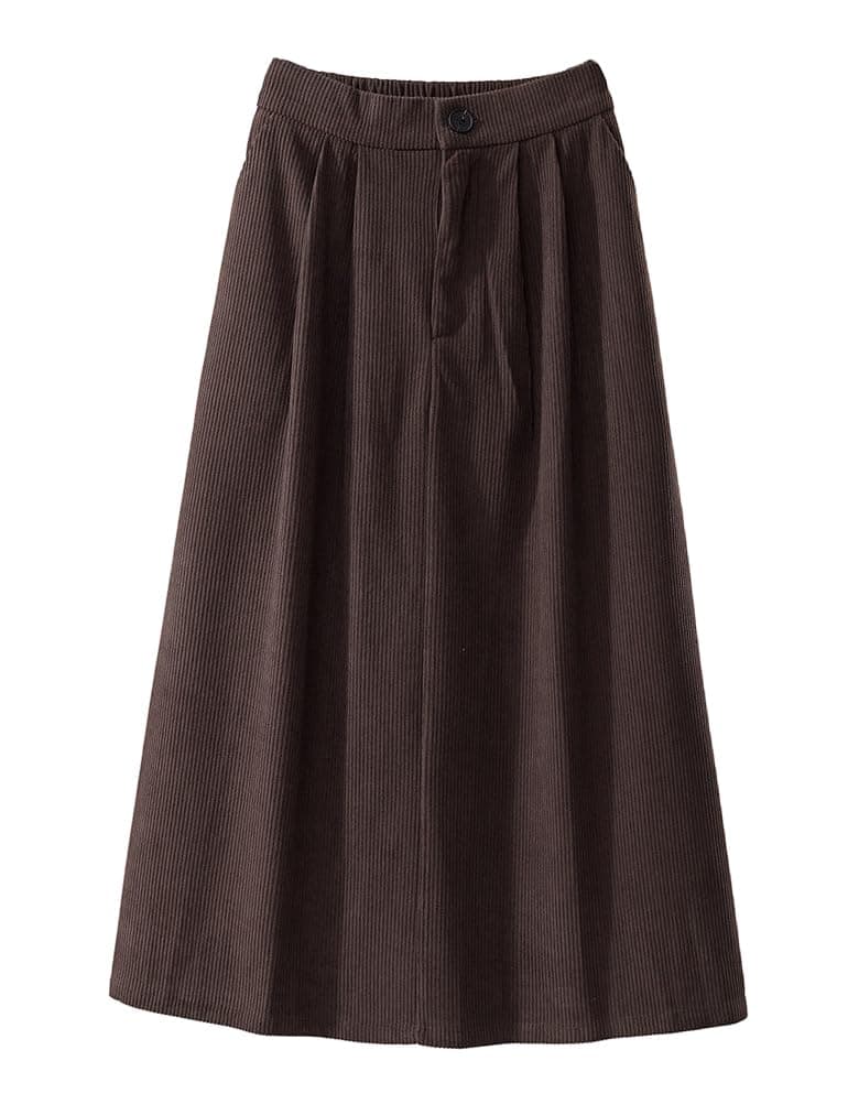 IDEALSANXUN High-Waisted Wool Midi Skirt for Women