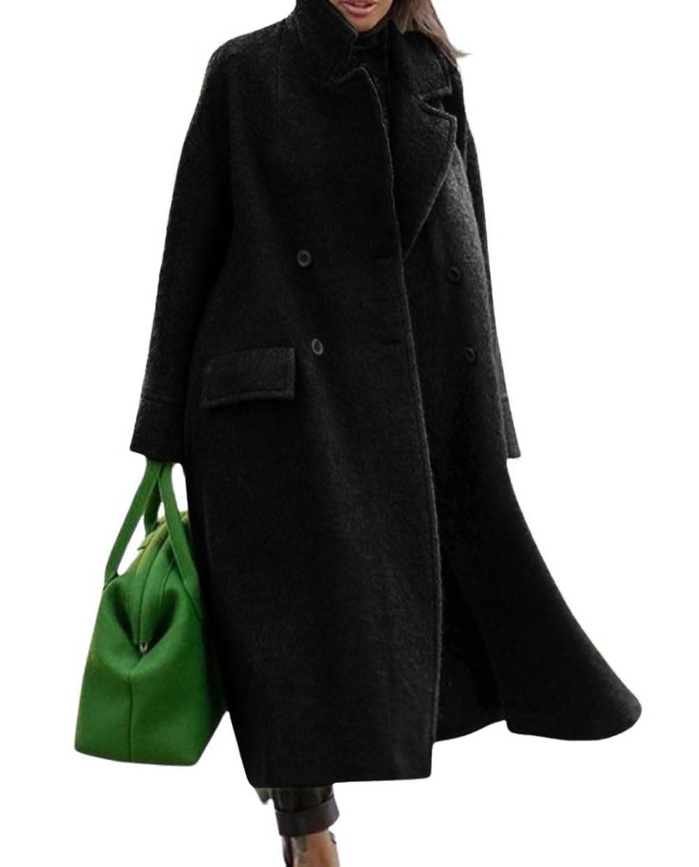 CHARTOU Women's Oversized Long Winter Wool Blend Pea Overcoat