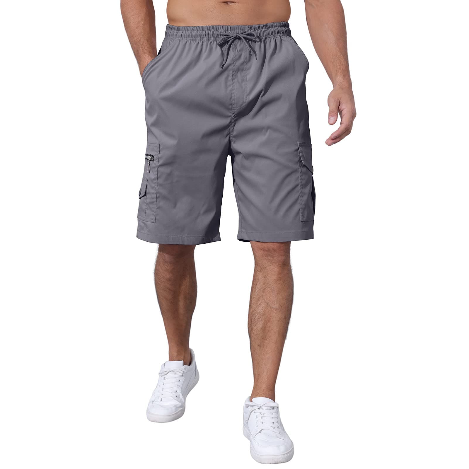 CTU Men's Elastic Waist Cargo Shorts with Multi-Pocket