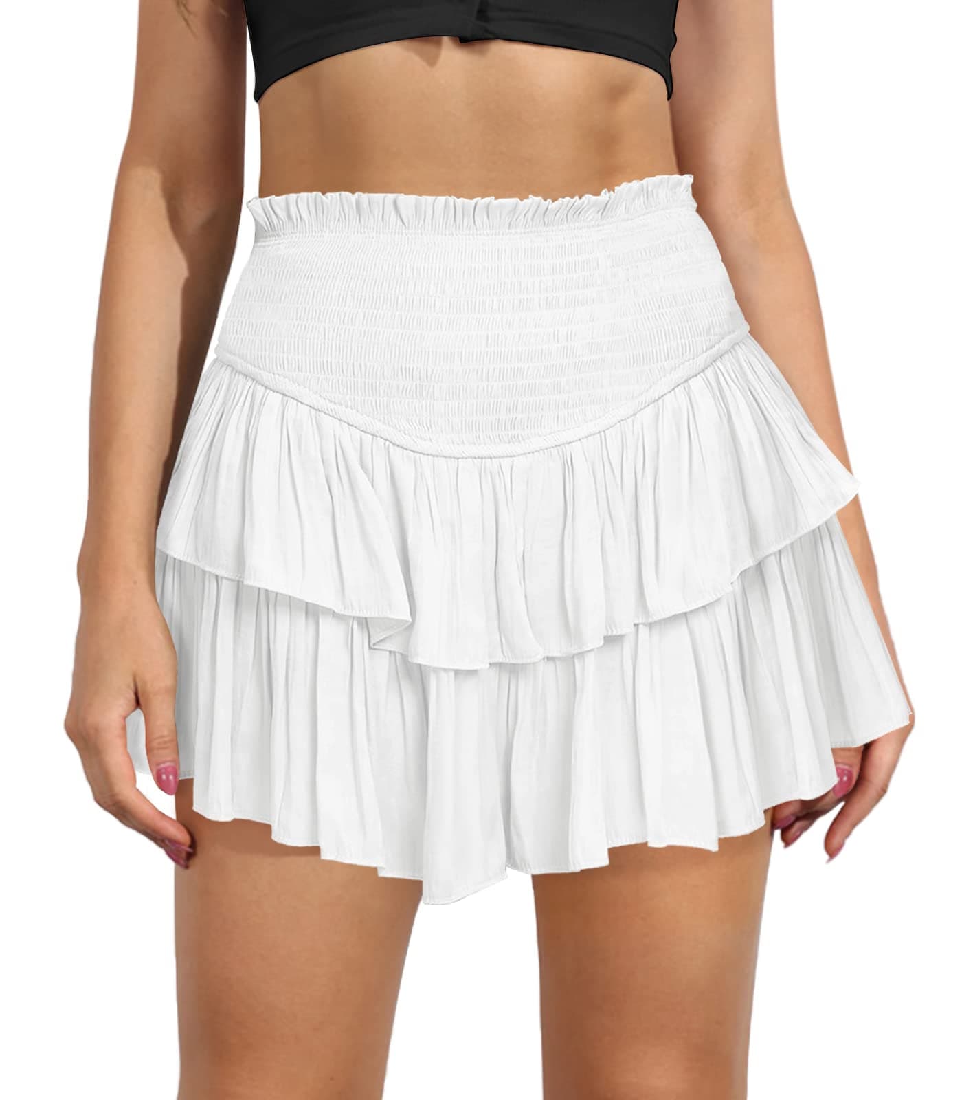 High Waist Ruffle Mini Skirt Women's Fashion