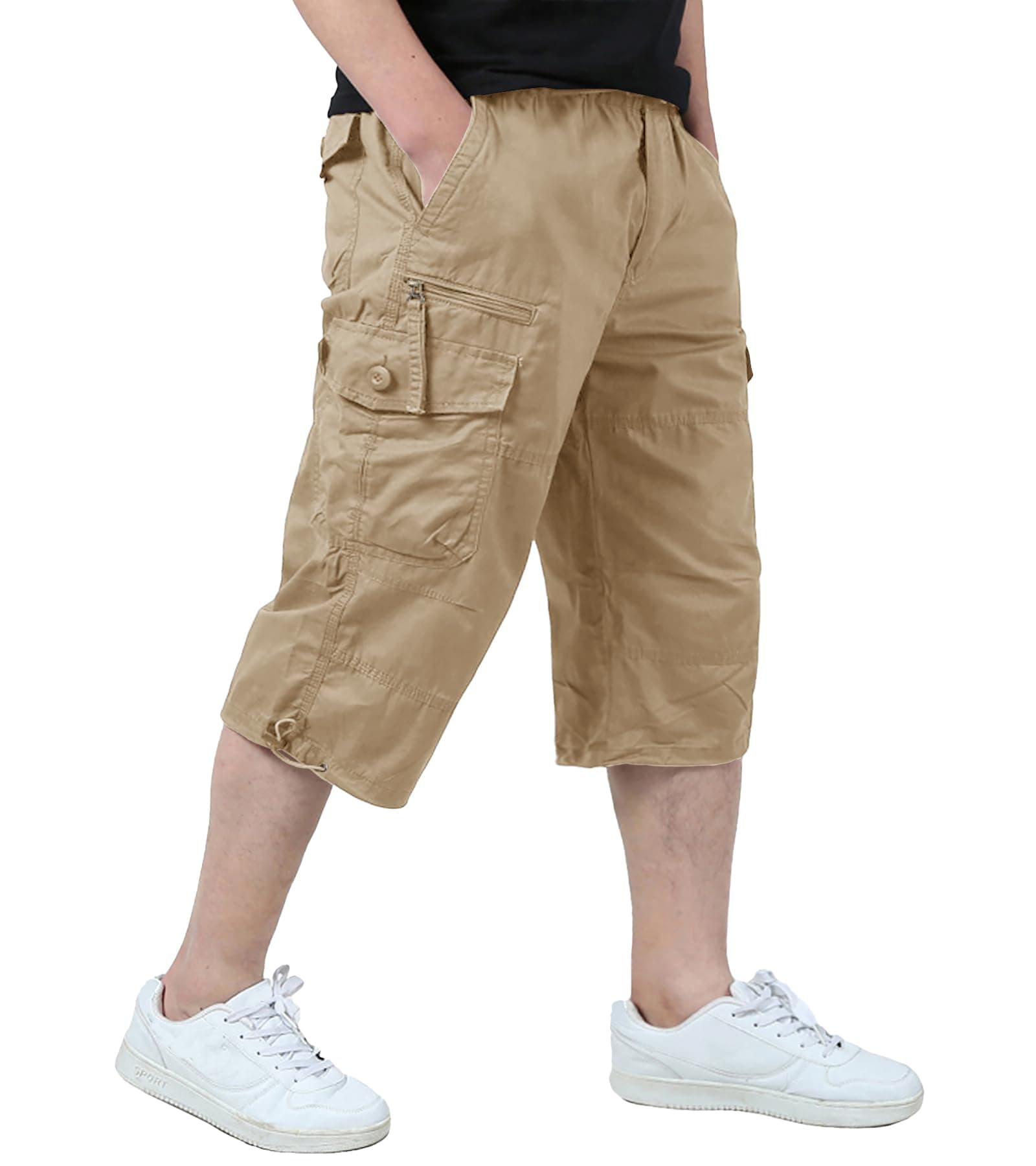 EKLENTSON Men's 3/4 Cargo Shorts with 7 Pockets