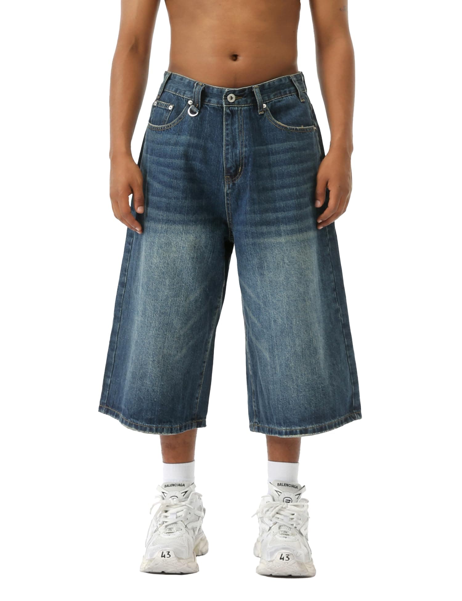EMMIOL Mens Summer Baggy Jean Shorts with Pockets