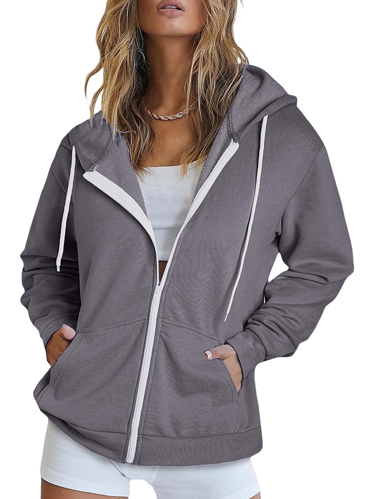 Women's Zip Up Hoodie Sweatshirt Jacket Coat