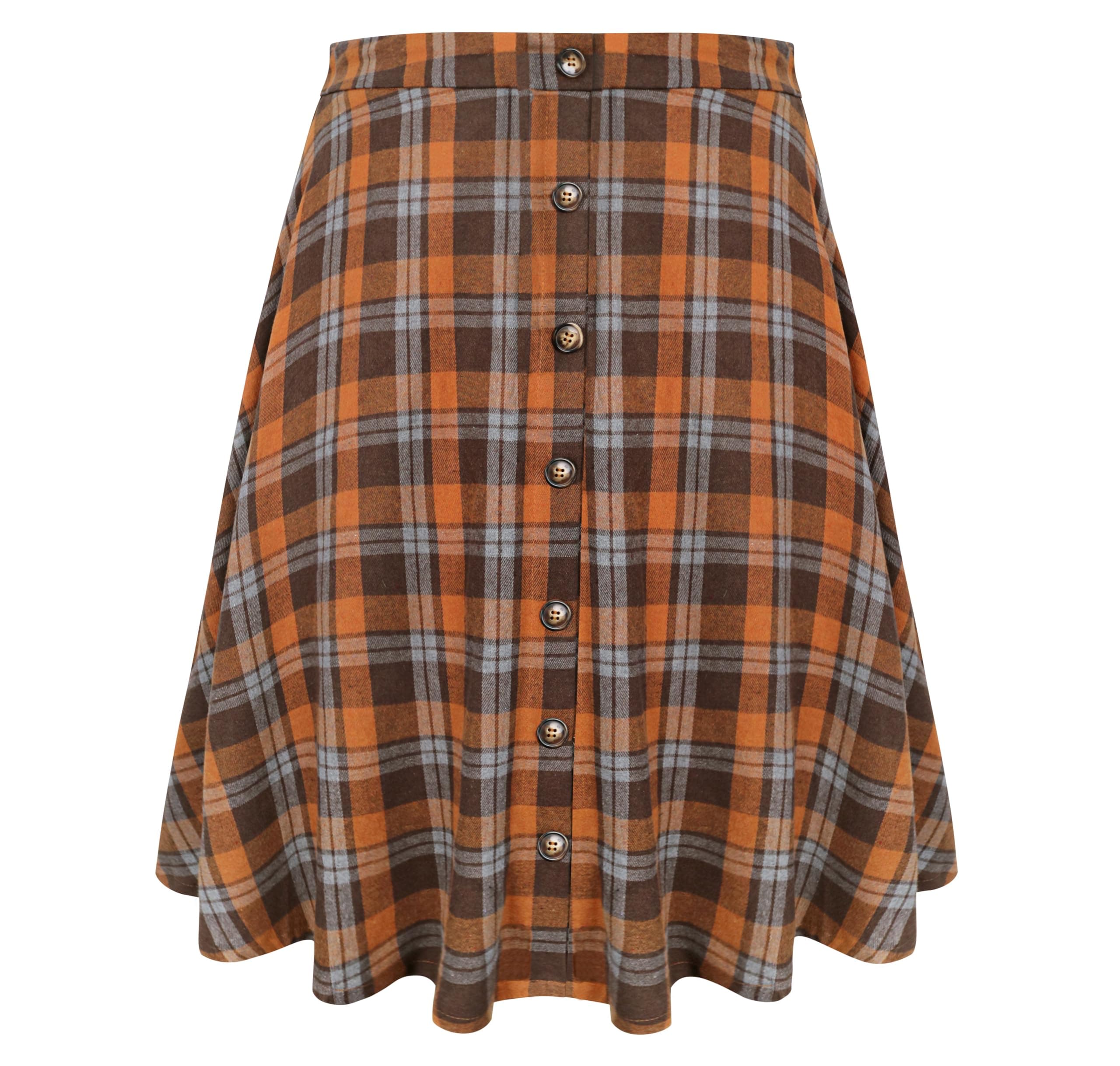 TIYOMI Women's Plus Size Stretchy Swing Corduroy Skater Skirt XL-5XL