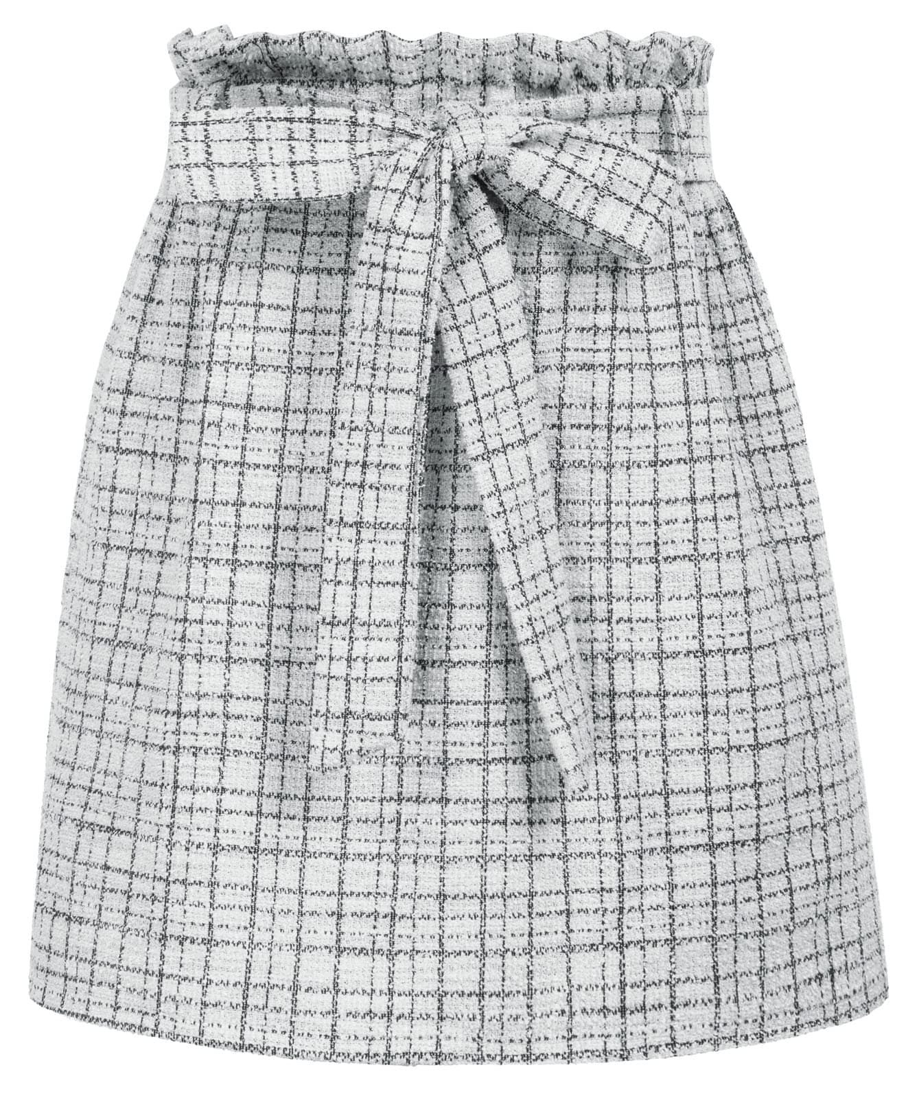 KANCY Women's Casual High Waist Plaid Tweed A-Line Mini Skirt with Pockets