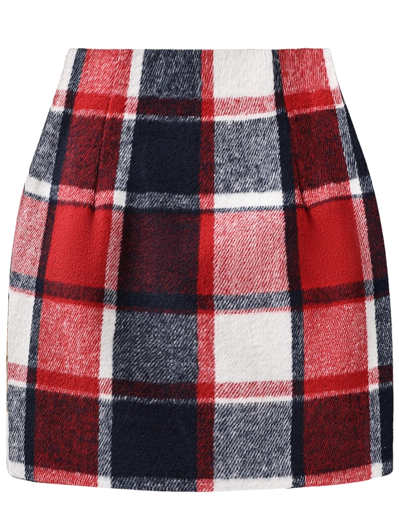 Trendy AURUZA High Waist Plaid Mini Skirts for Women Christmas Fall Winter