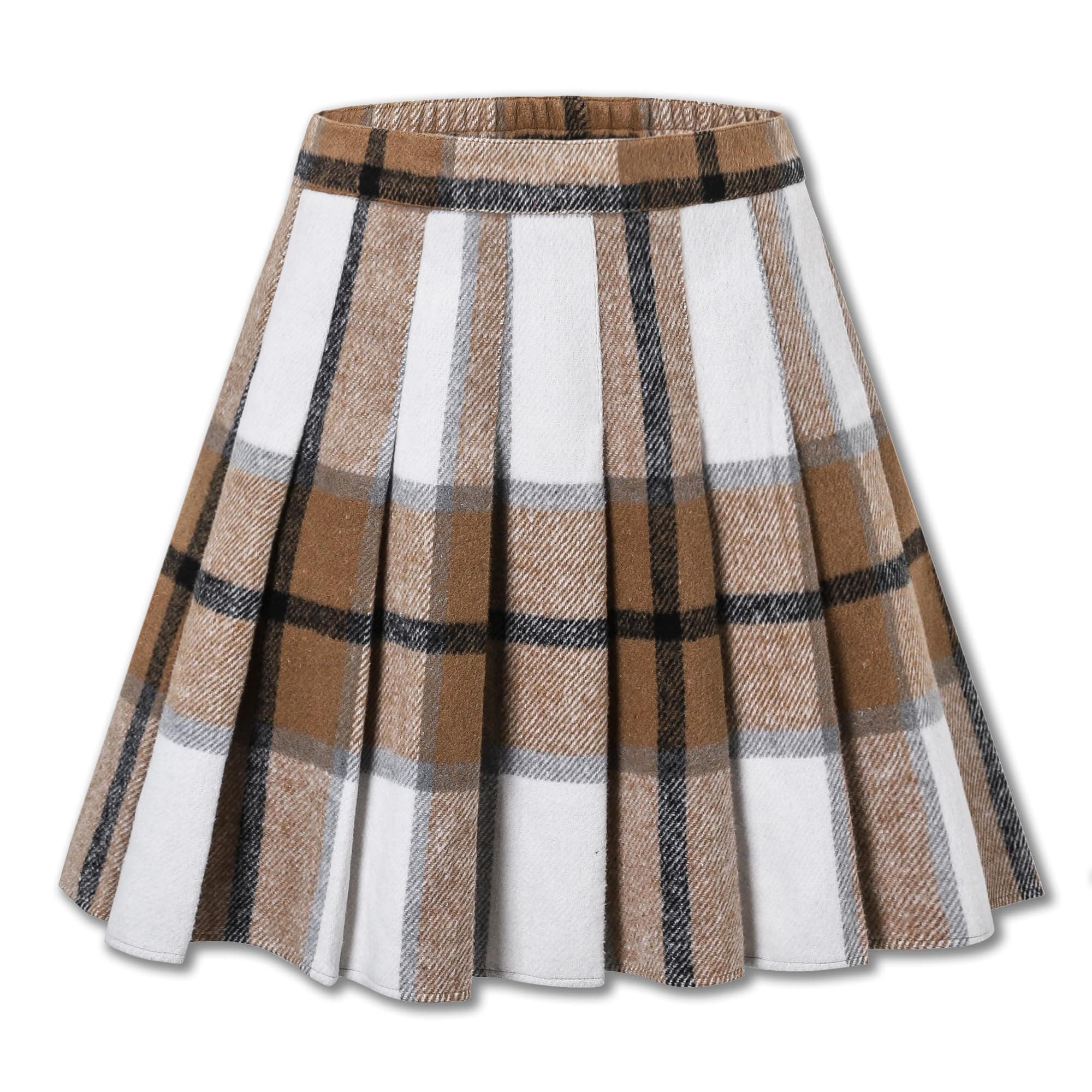Sangtree Women's Wool Pleated Skirt with Stretch Band, US 4XL, Winterattice