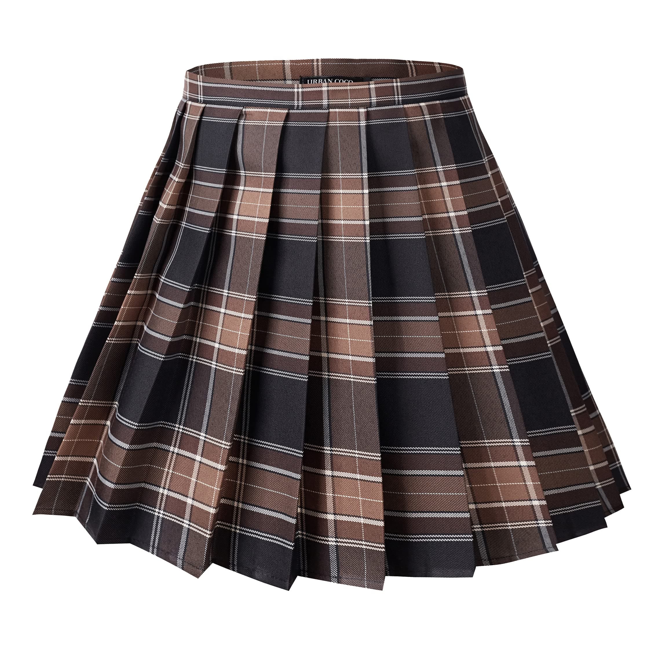 Urban CoCo Women's Plaid Pleated Mini Skirt